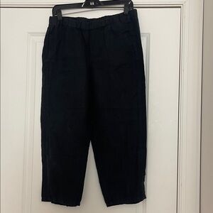 J. Jill Love Linen Cropped Pull On Elastic Waist Pants Small Has Pockets